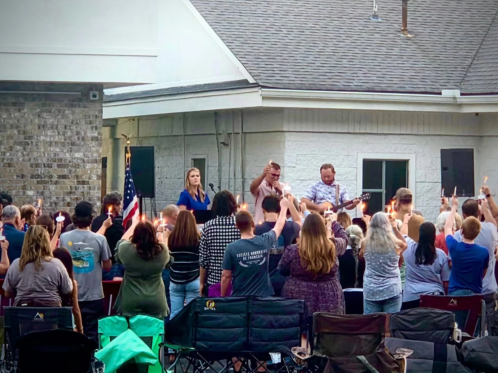 The Faith Assembly family gathered for an outdoor service