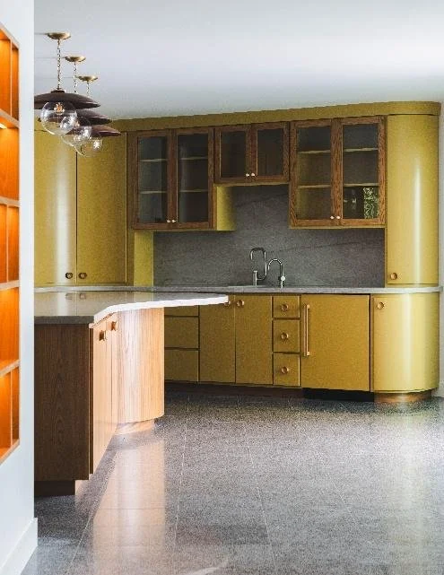 Completed mid-century modern kitchen