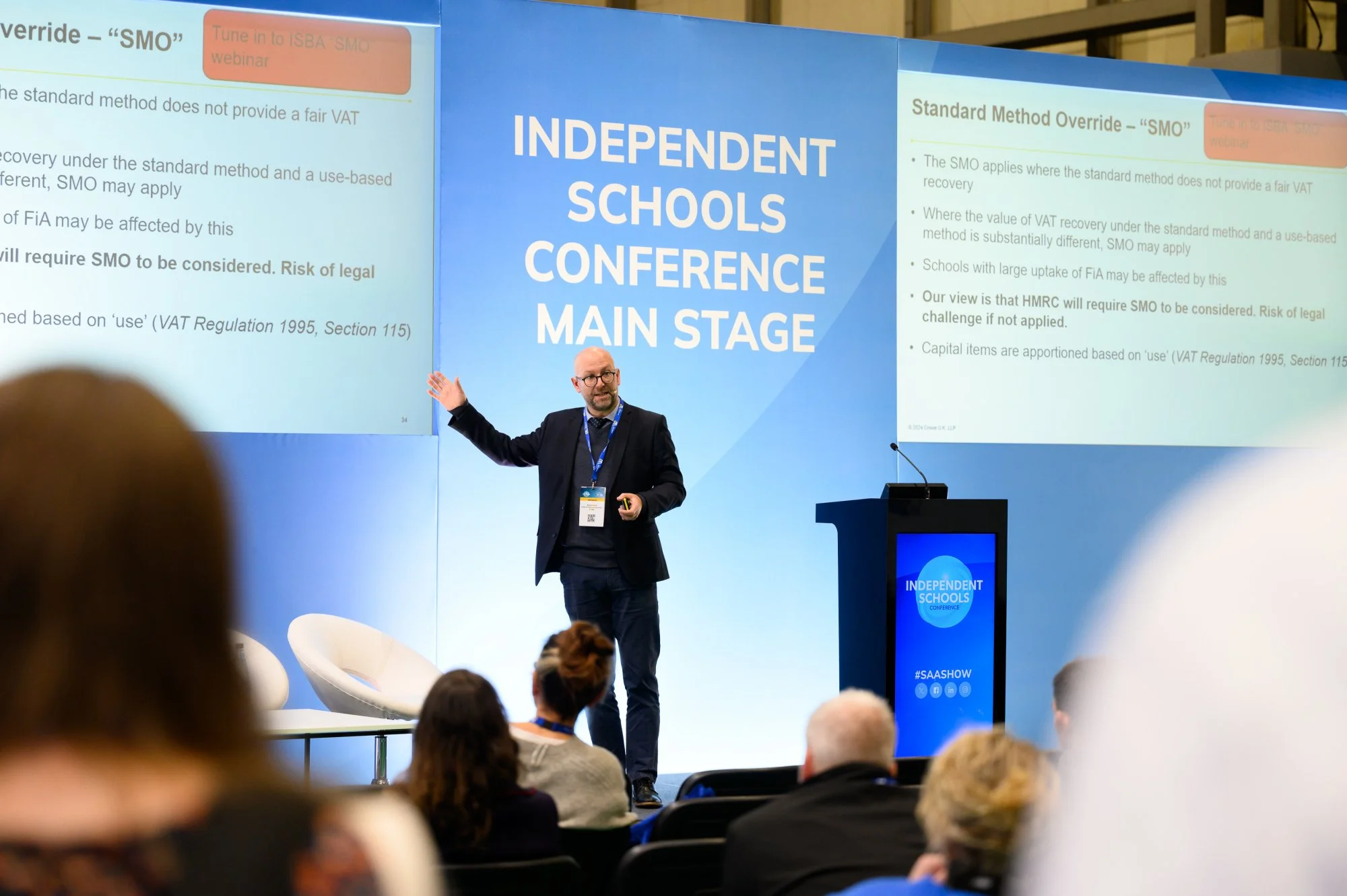 Independent school leaders attending a conference session