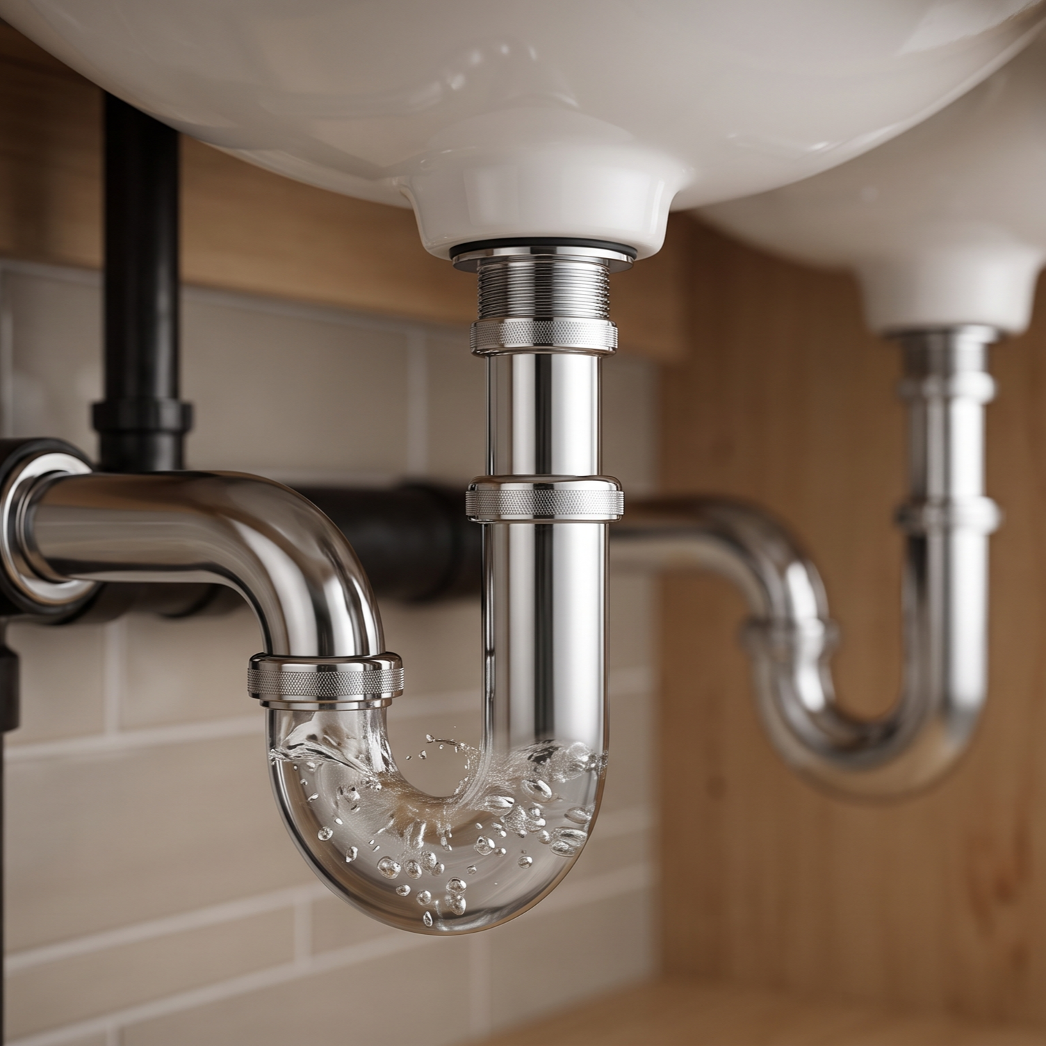 two plumbing fixtures gurgling when one drains