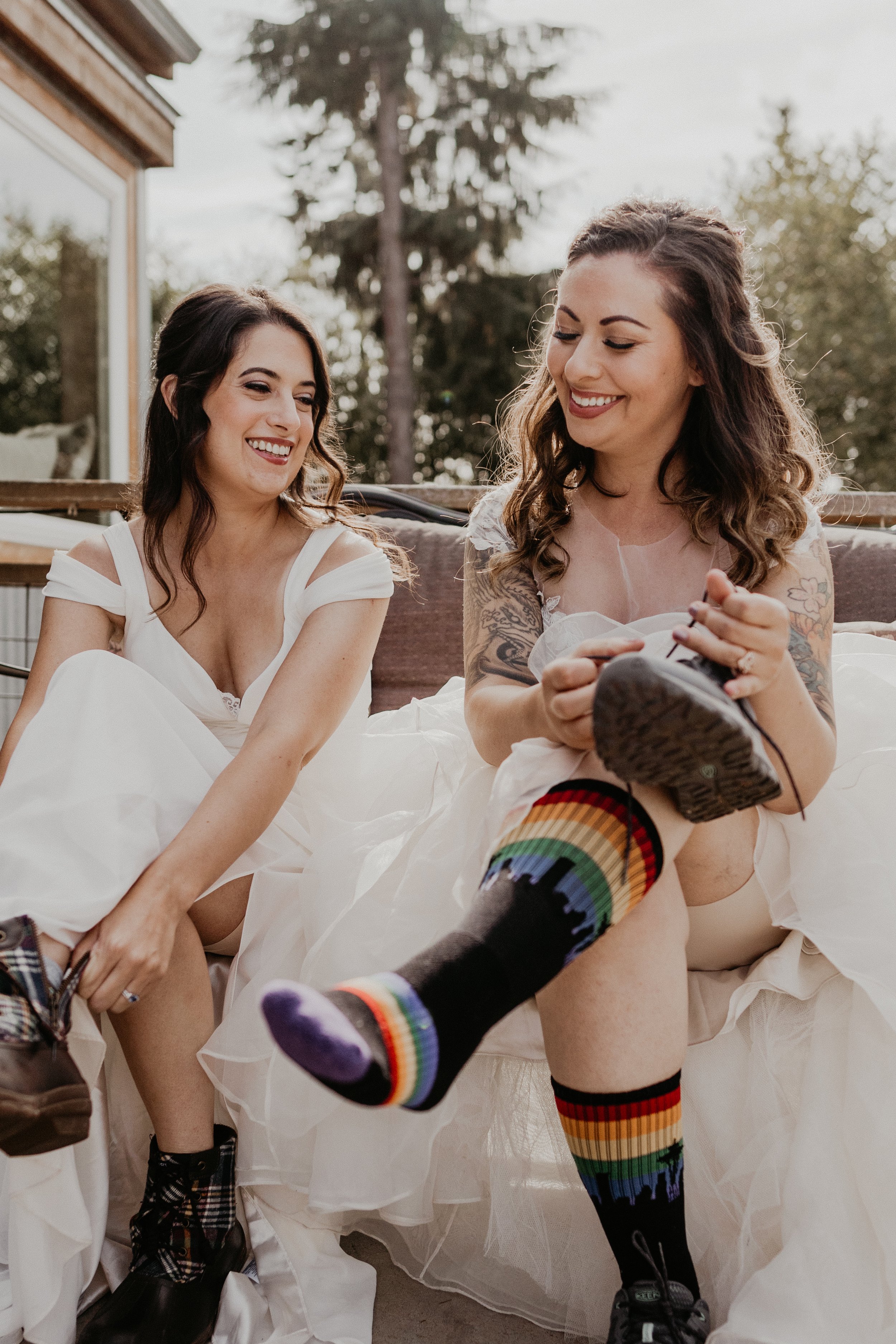 Two brides celebrating inclusive love