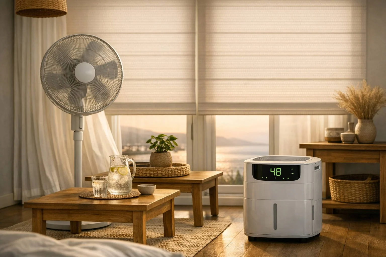 Combinación eficiente de ventilador y deshumidificador