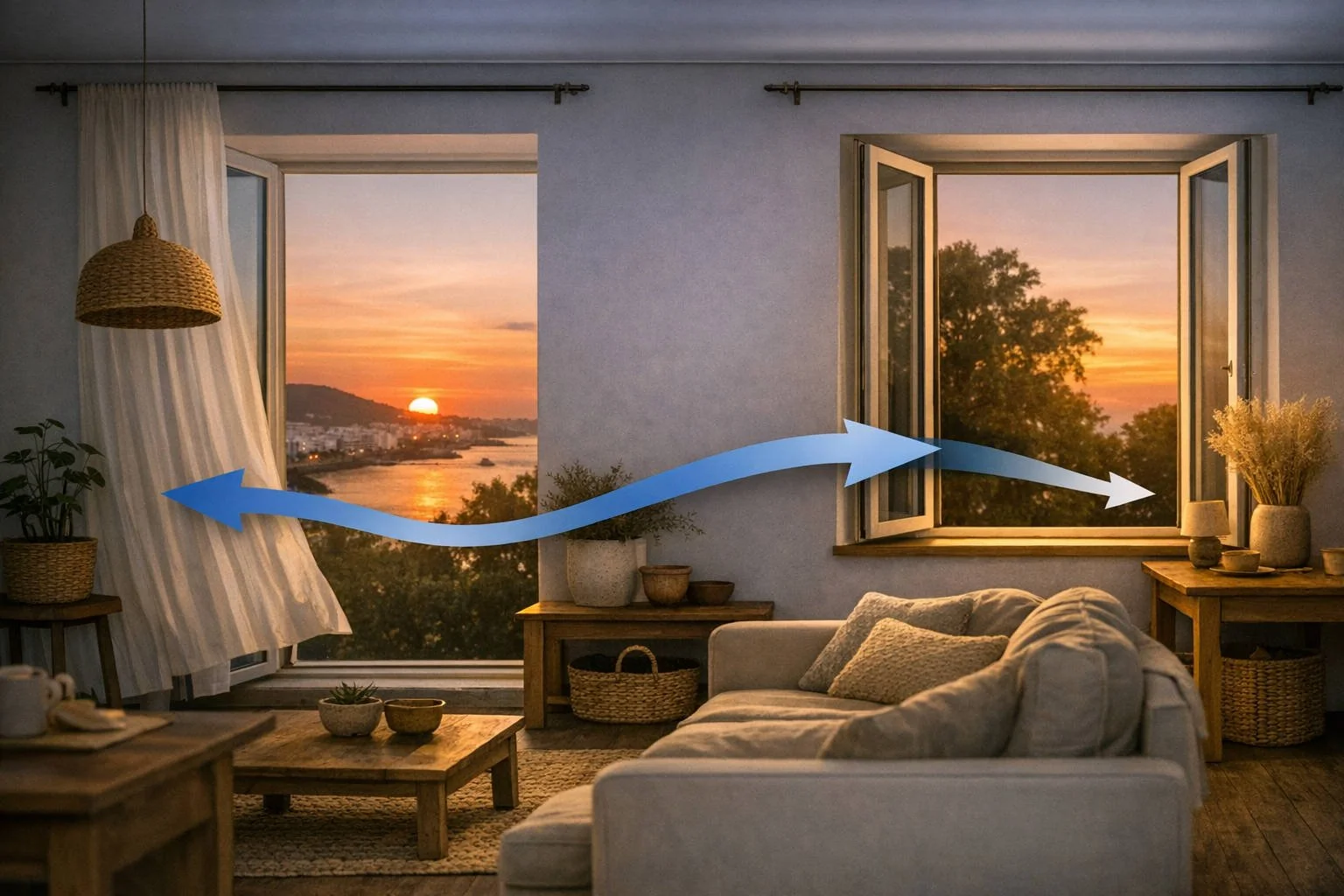 El secreto de la ventilación cruzada en verano