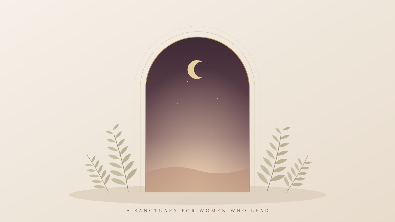 A gold-framed arch opening onto a moonlit sky: a sanctuary for women who lead