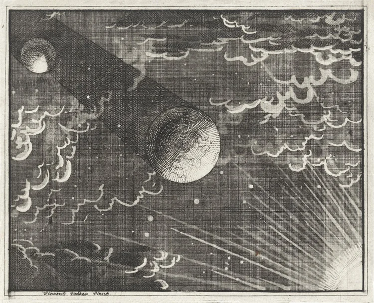 Engraving of a solar eclipse