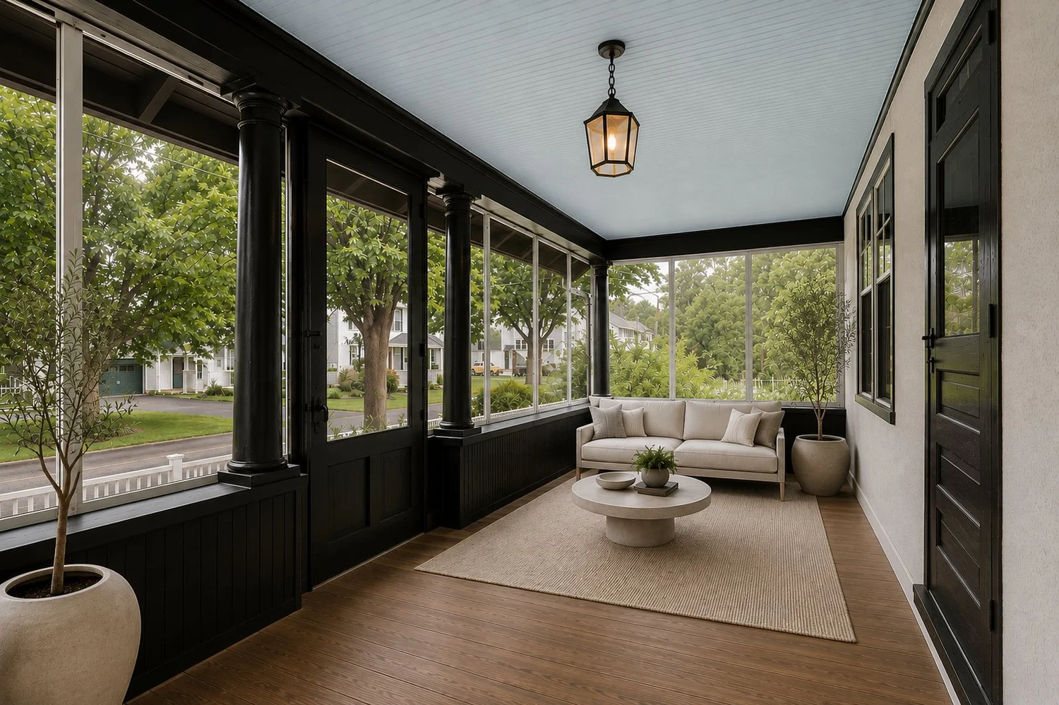 Screened porch, digitally rendered concept