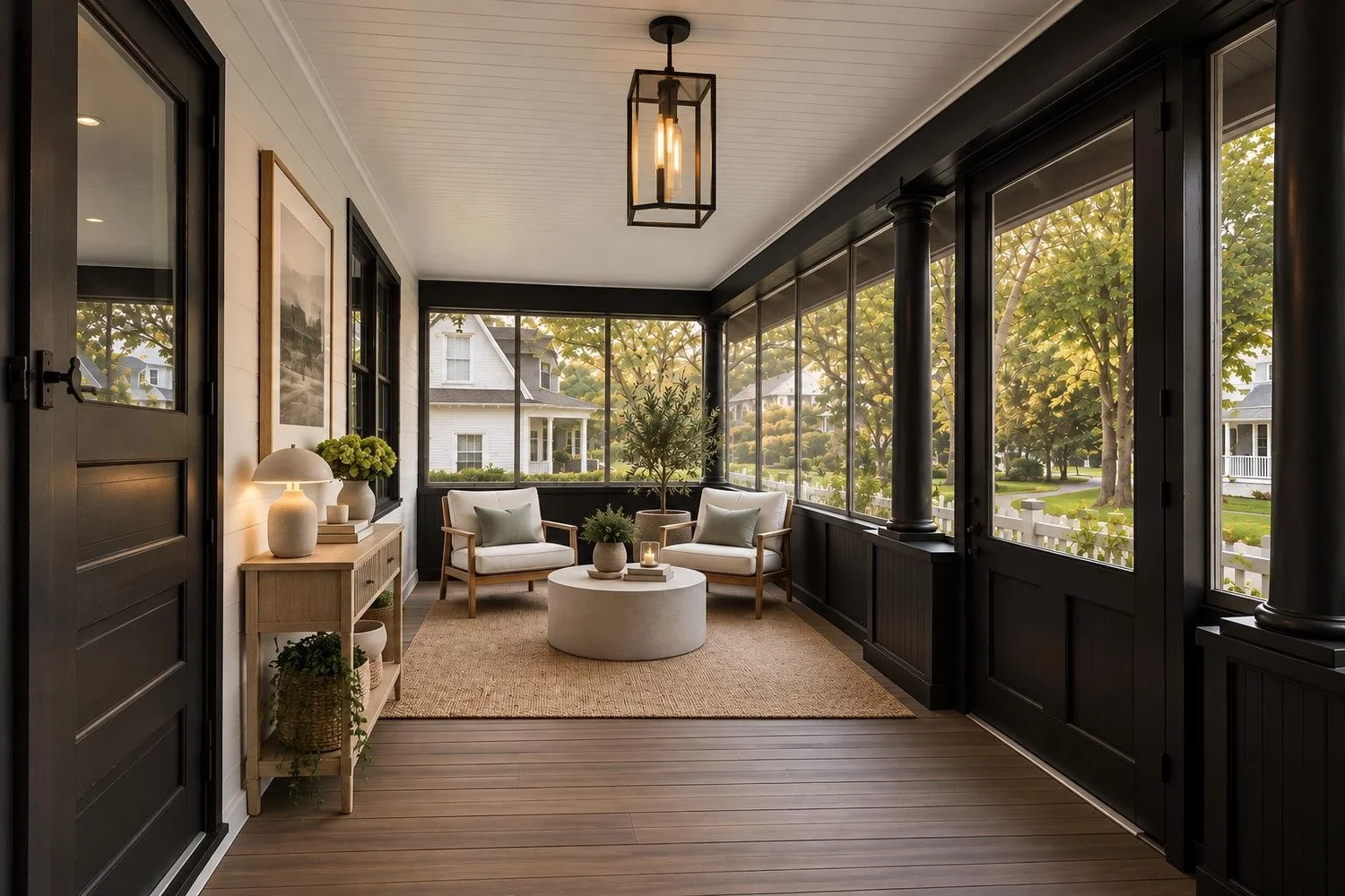 Screened porch, digitally rendered concept