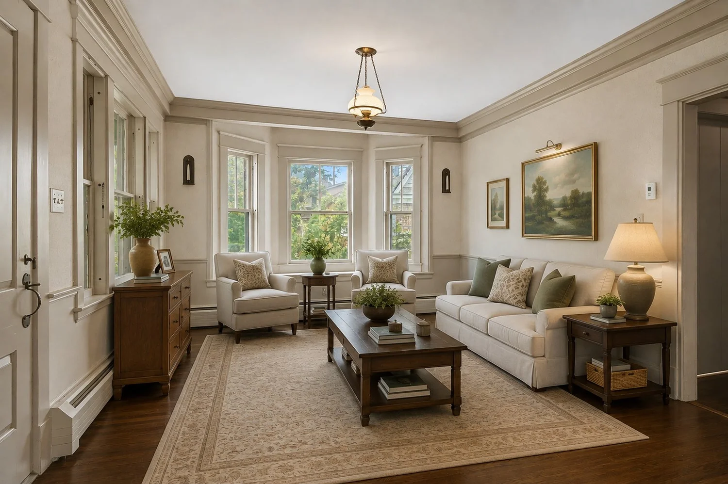 Living room, digitally rendered concept