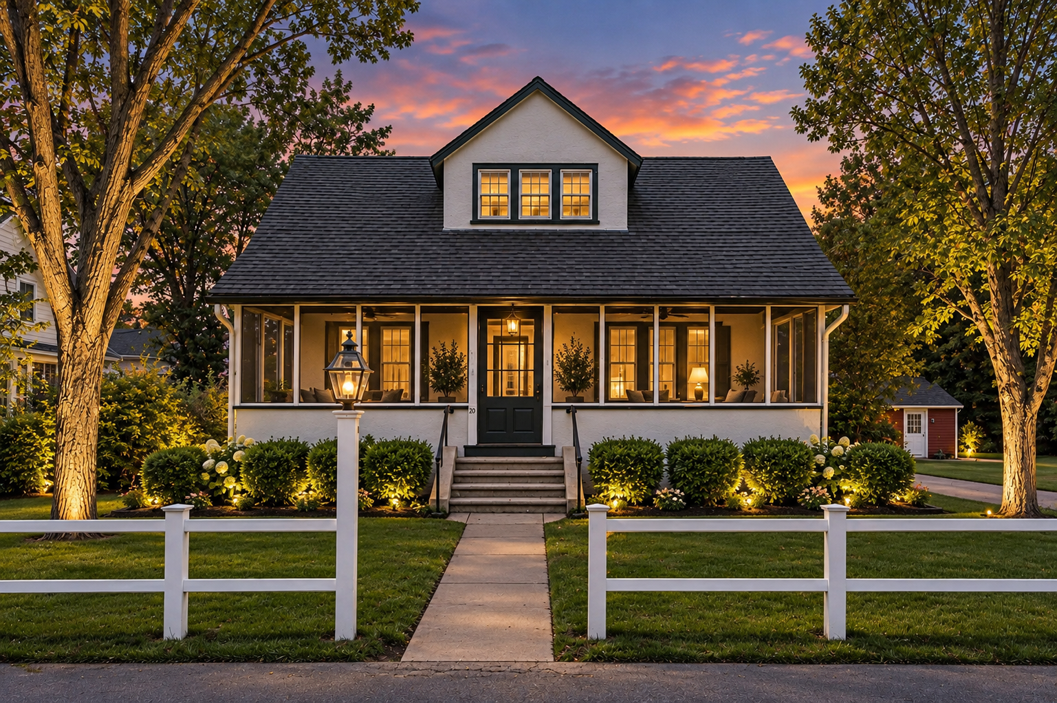 The front of 20 Graves Street at dusk (digitally enhanced rendering)