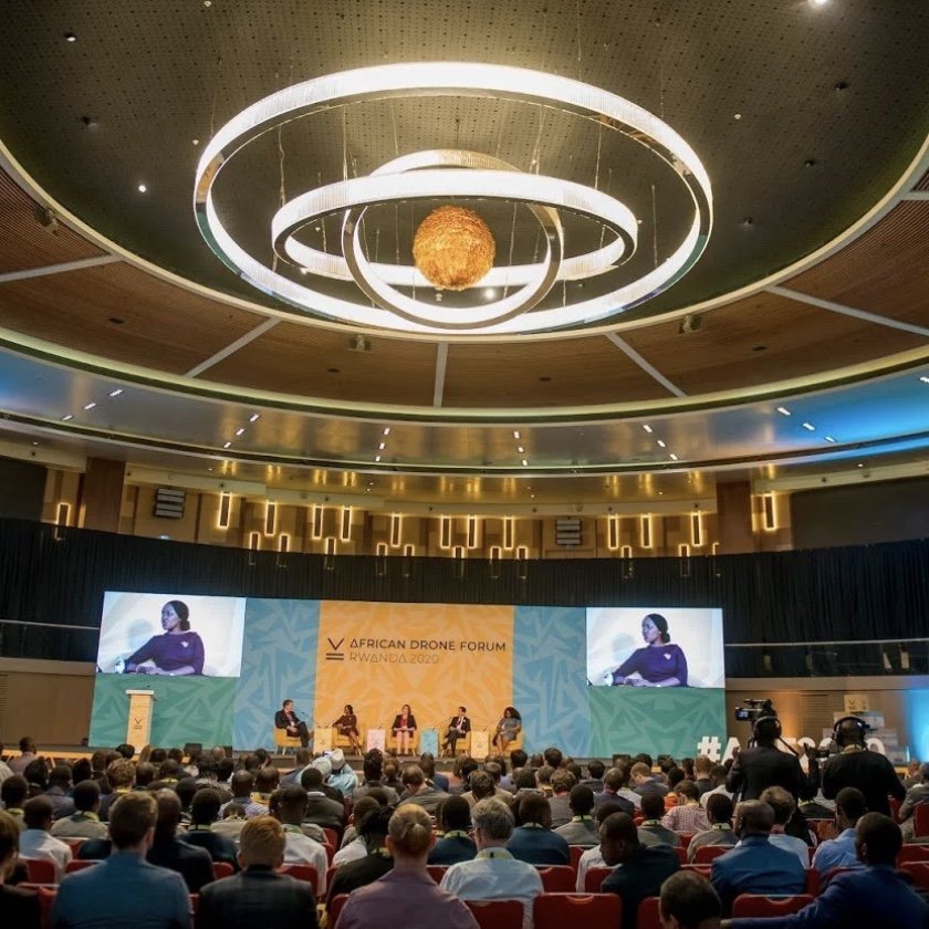 Members networking at the African Drone Forum in Kigali