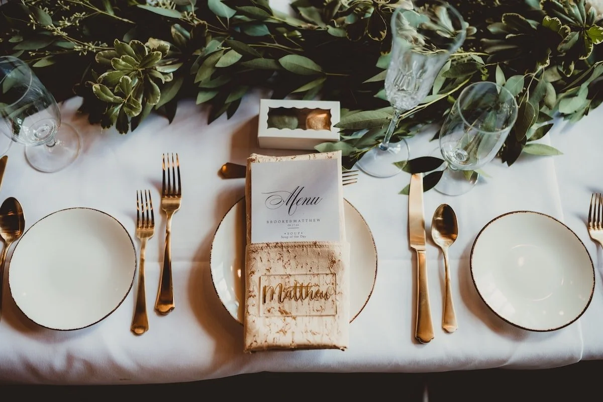 Reusable Items for Wedding Reception Placesetting
