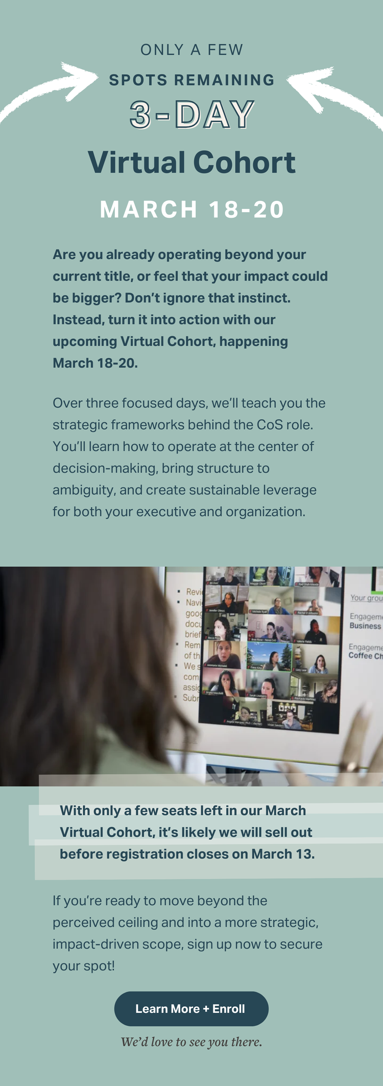Enroll in our March Virtual Cohort