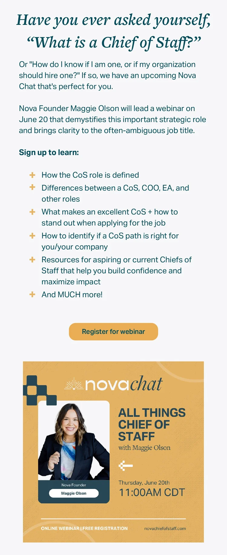 Nova Chat: All Things CoS