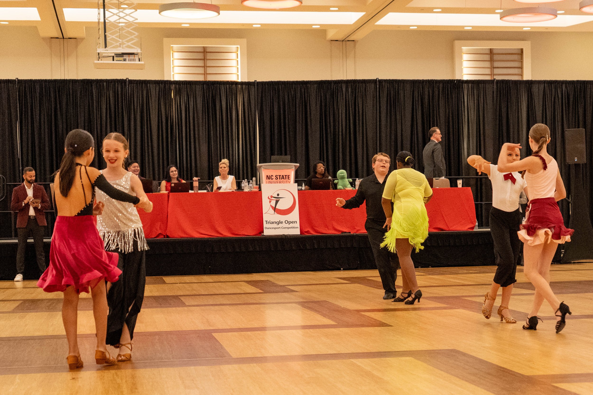 Competition floor with multiple couples