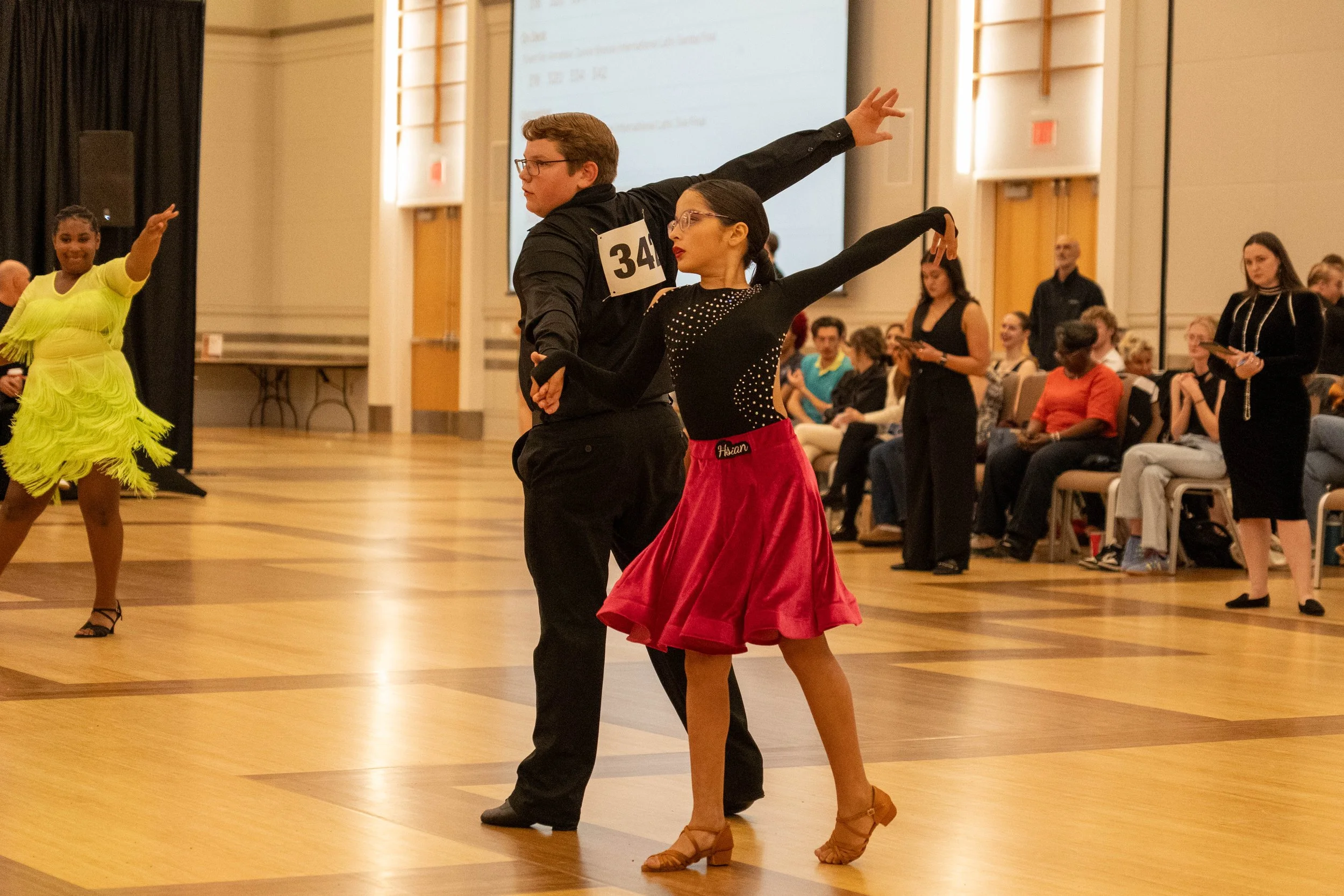 Couple in dramatic dance pose