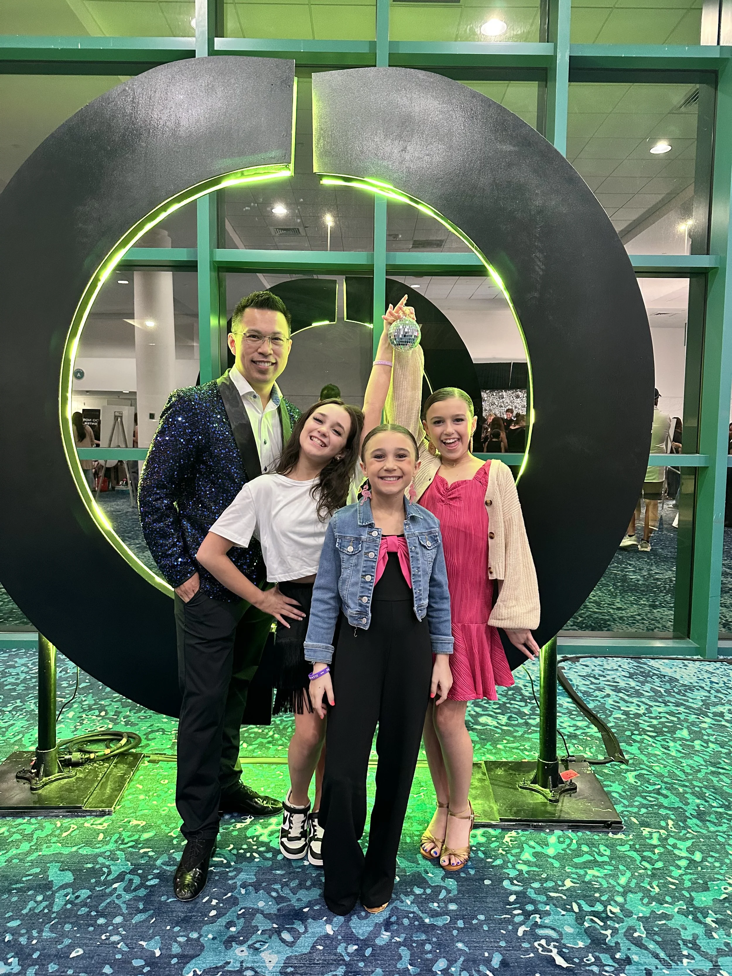 Students at art installation