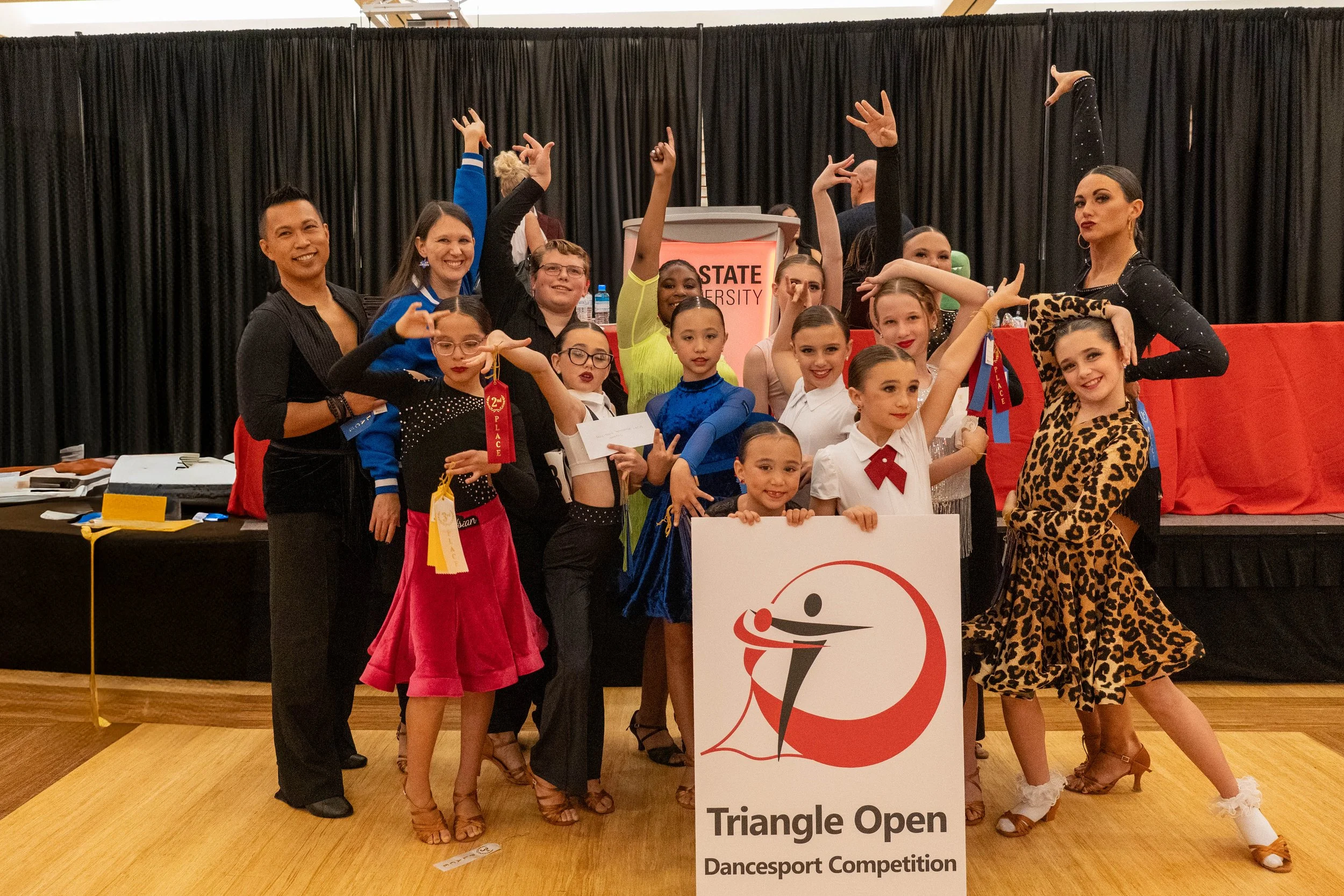 Team celebrating at Triangle Open Dancesport Competition