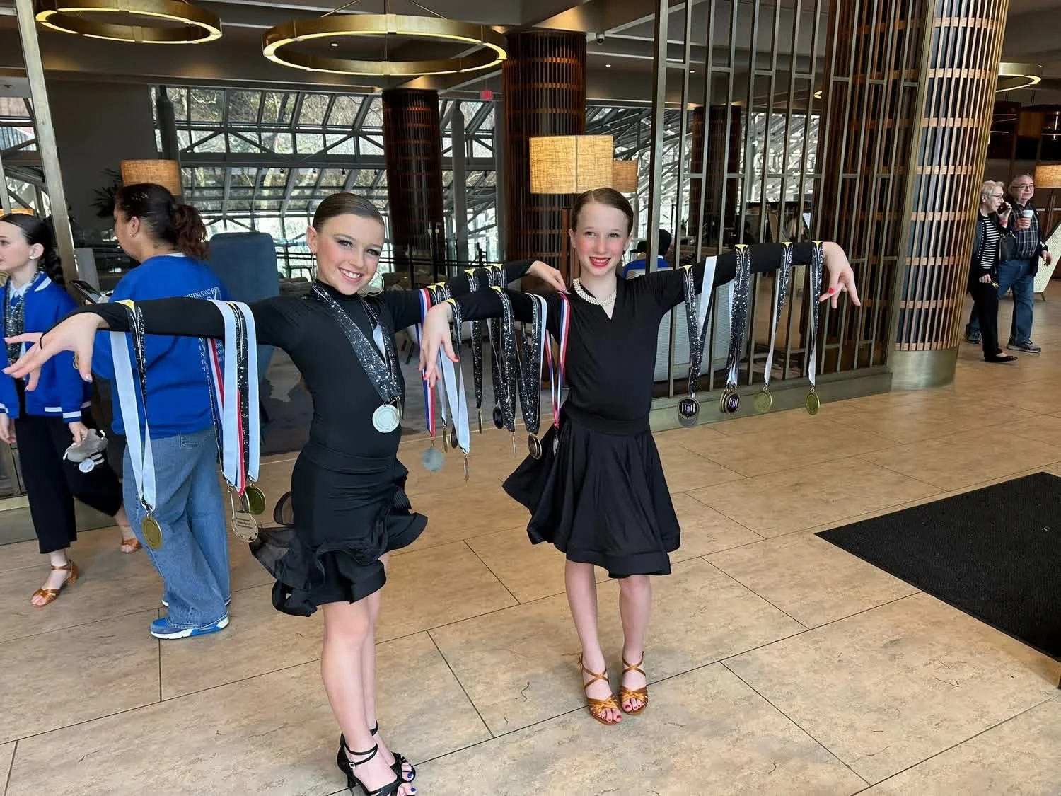 Two girls with medals