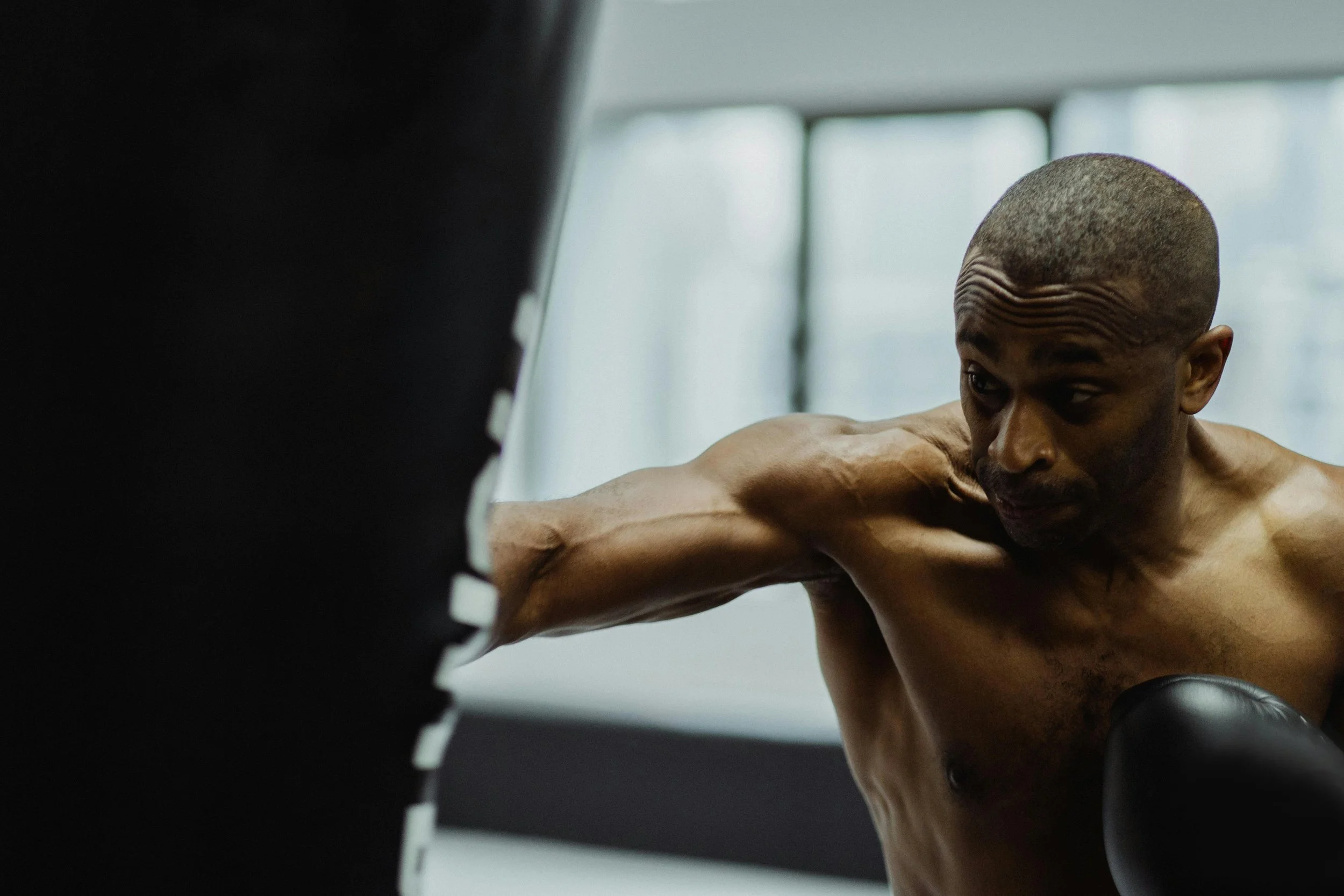Man doing a martial arts workout