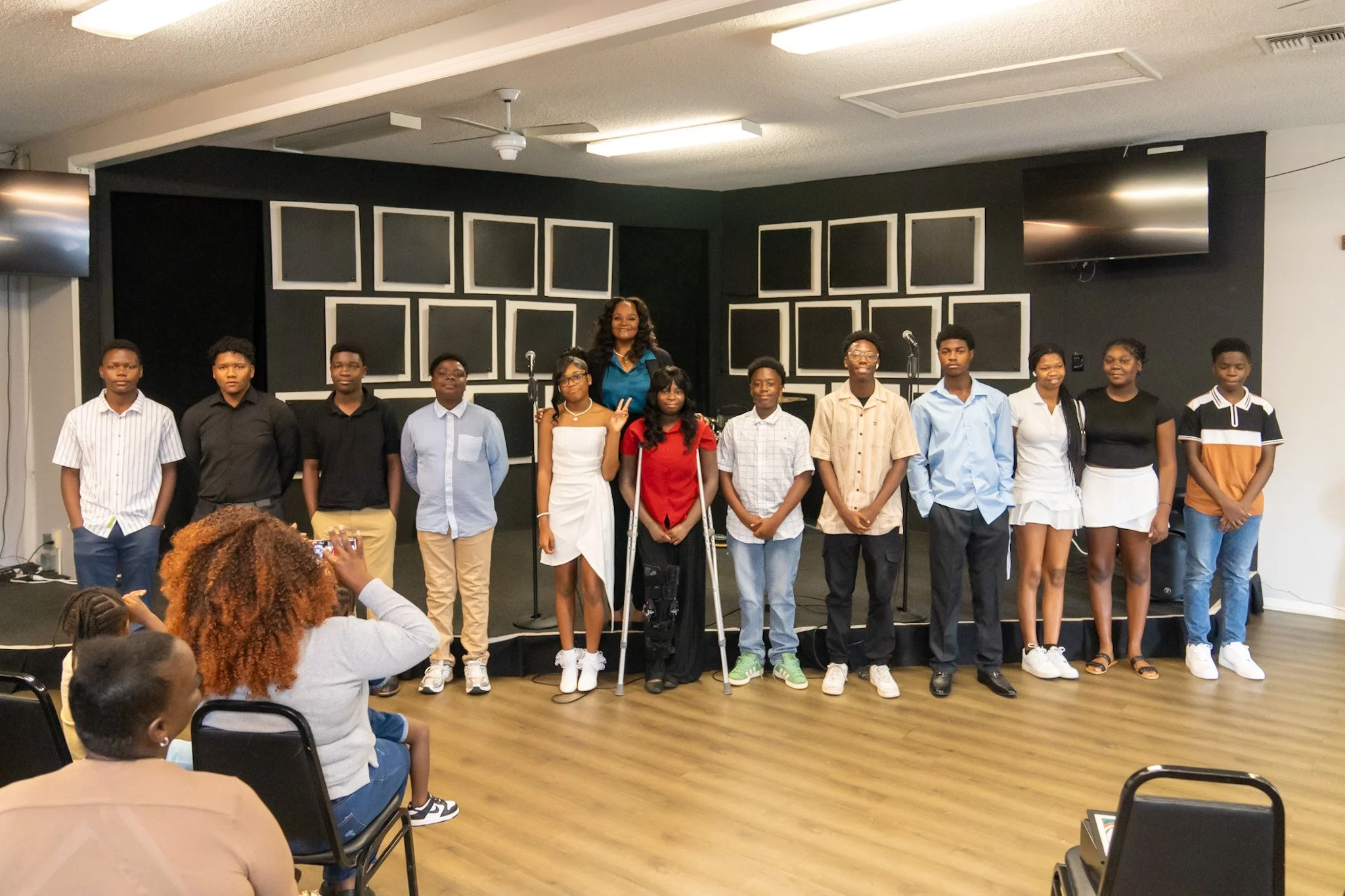 Ivy Patrick with the graduating class