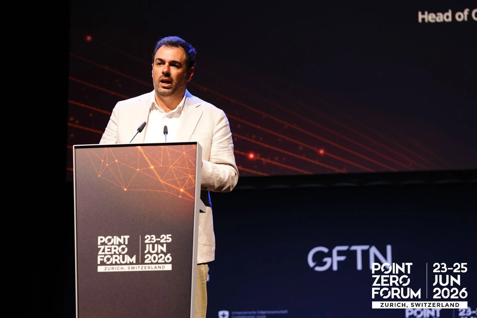 Dr Philip Intallura speaking at the Point Zero Forum, Zurich