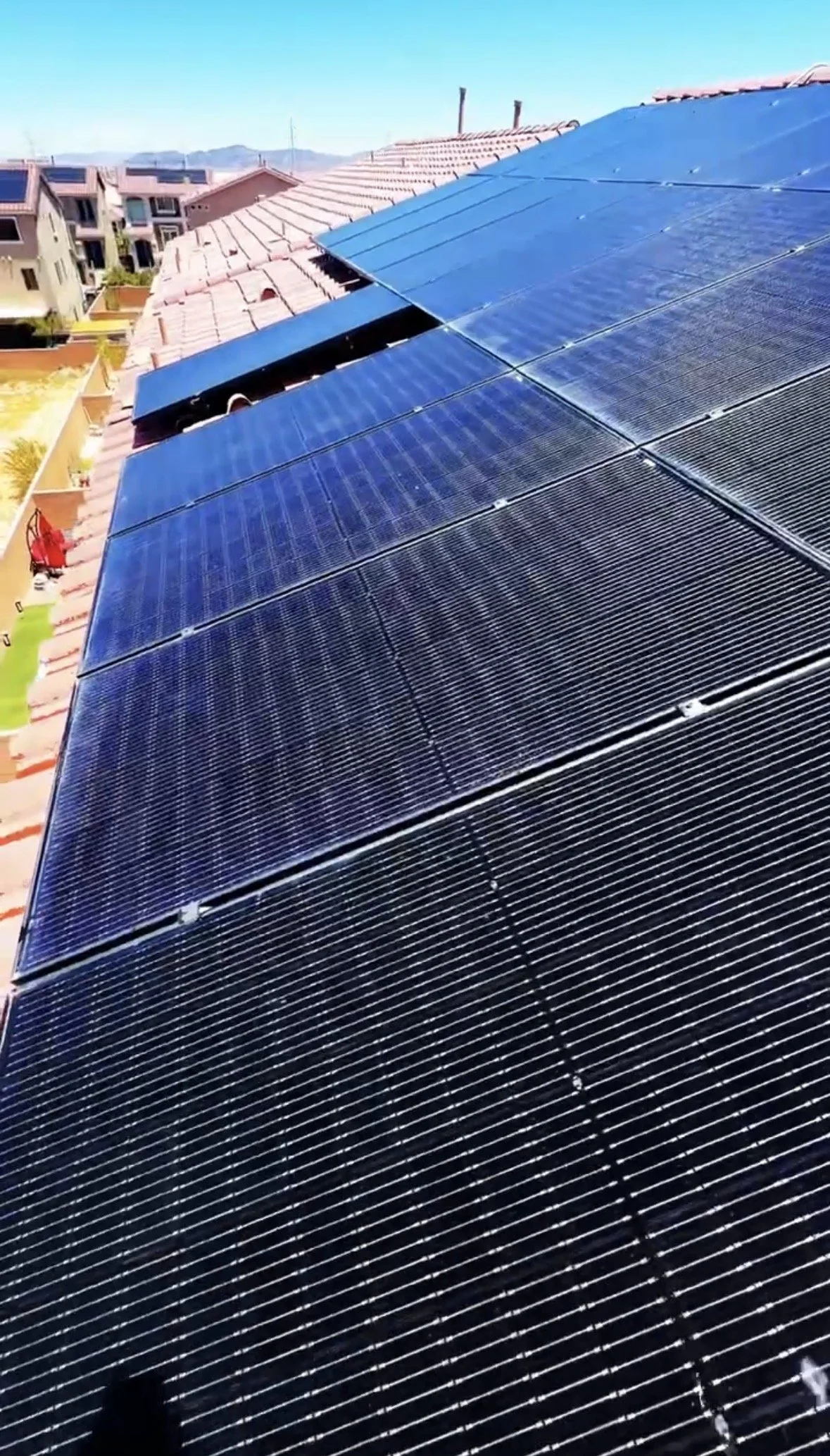 Solar panels after cleaning Las Vegas