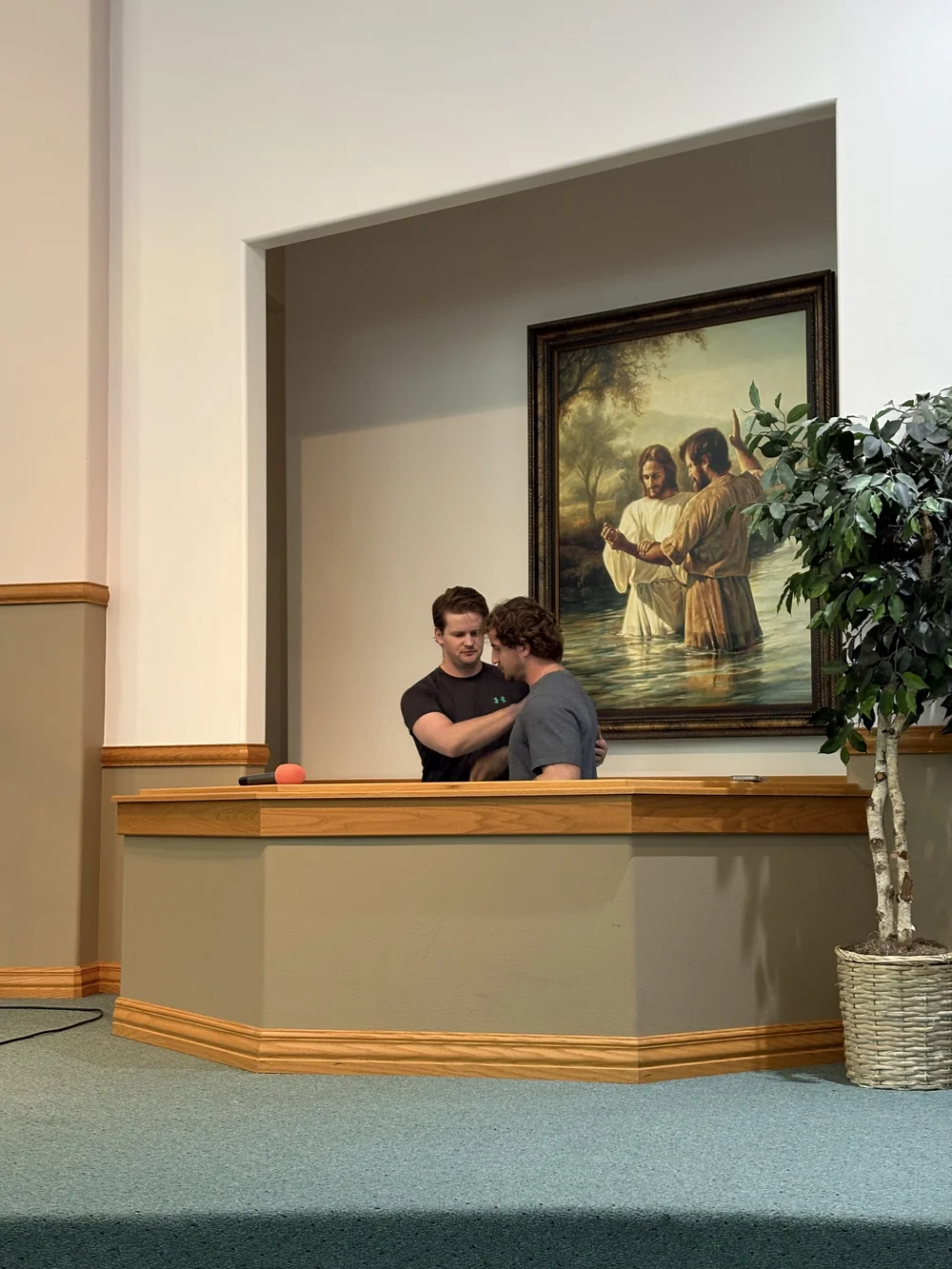A baptism at PBC.