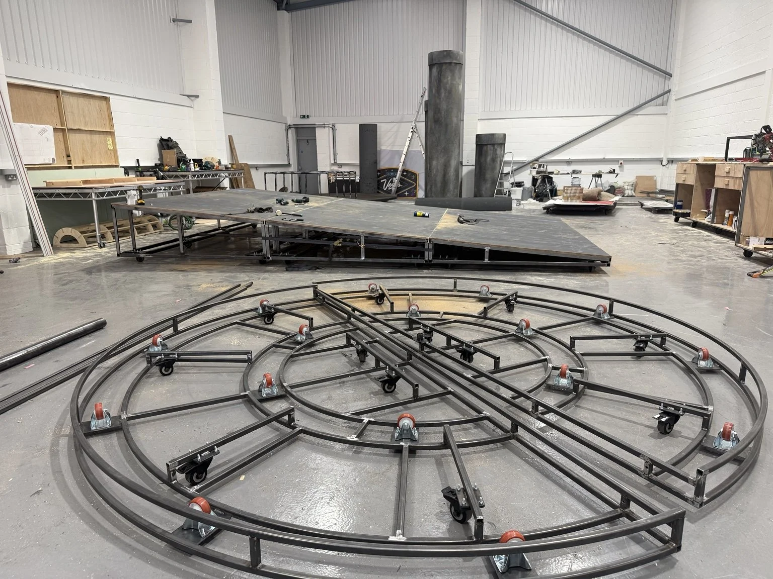 Steel fabrication underway in the DOBI workshop
