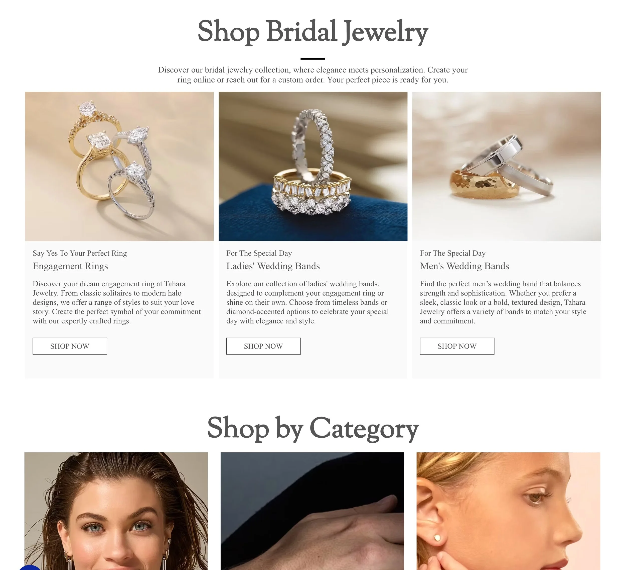 Tahara Jewelry website preview