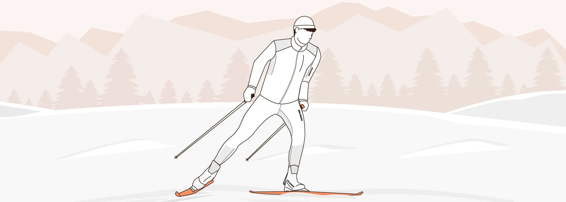 Skating skiing technique double dance