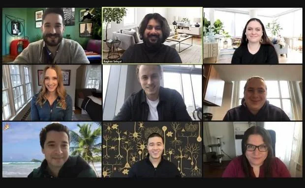 Video call with members of the Levine lab