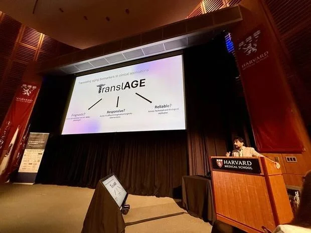 Raghav Sehgal at Biomarkers of Aging Conference, Harvard Medical School