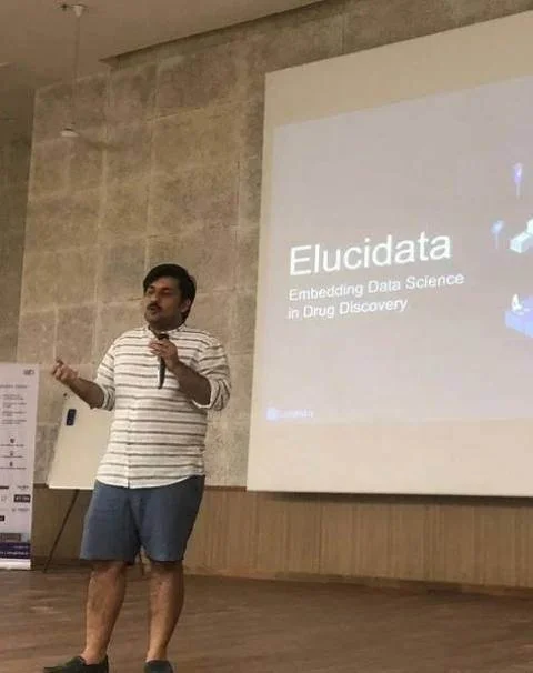 Raghav Sehgal at Elucidata pitch