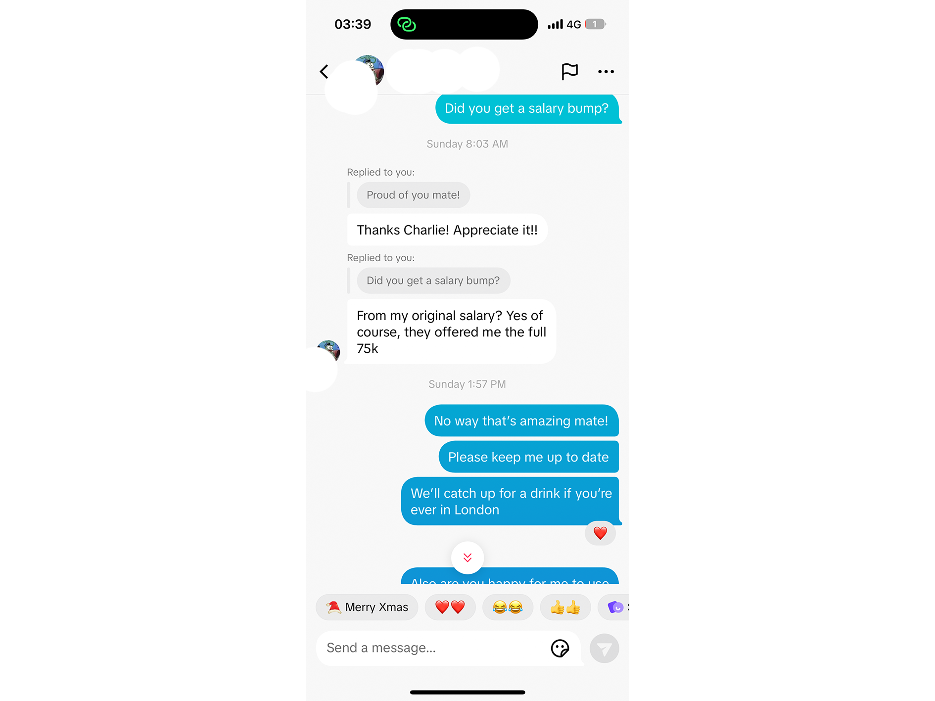 WhatsApp message - student career change