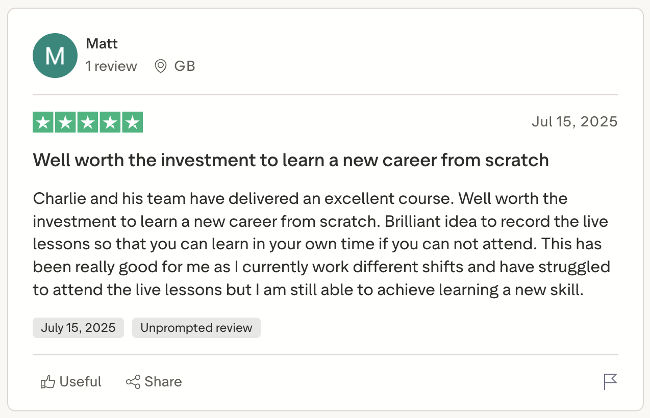 5-star review: DevSecOps bootcamp graduate testimonial