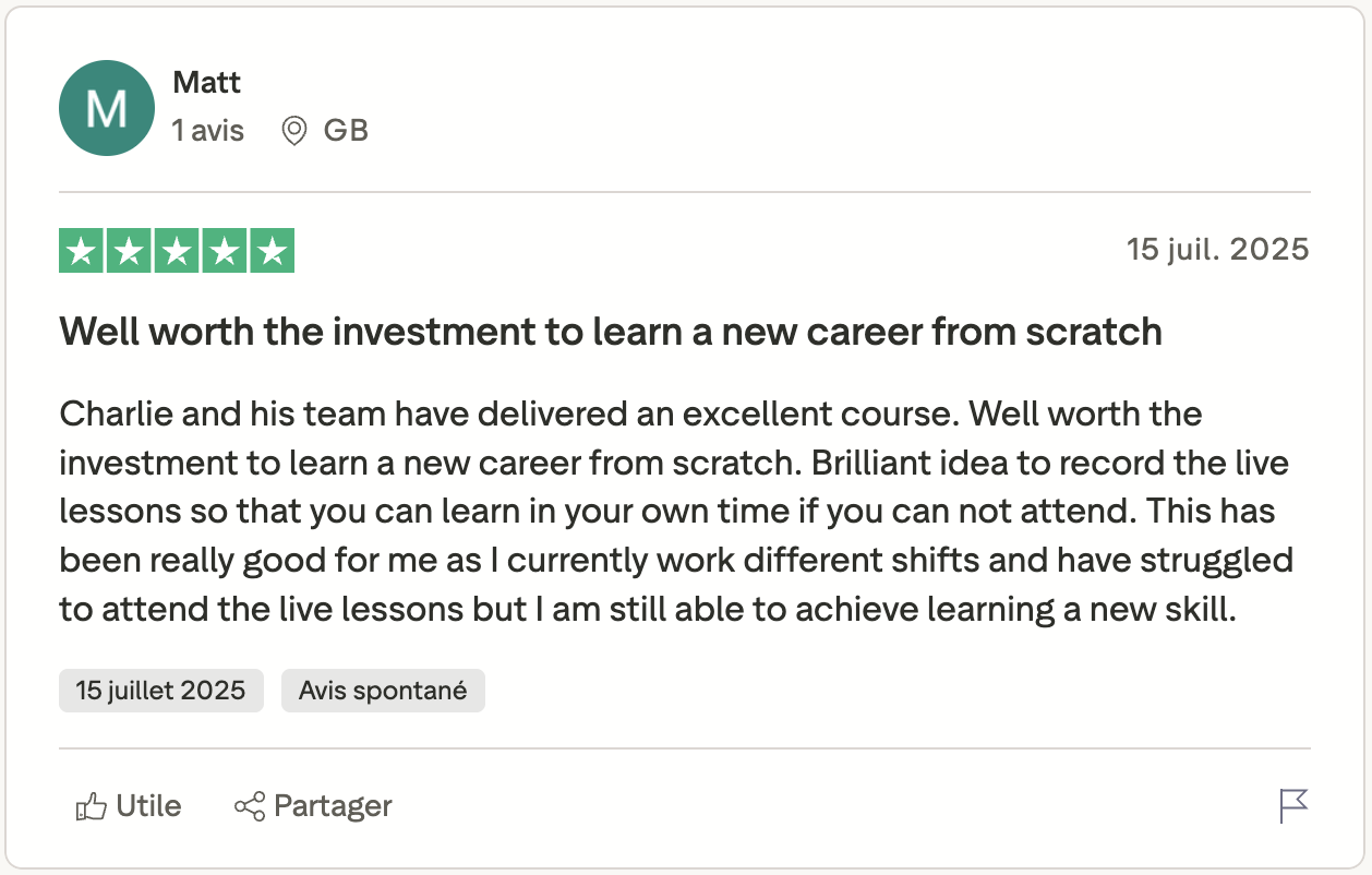 5-star review: DevSecOps bootcamp graduate testimonial