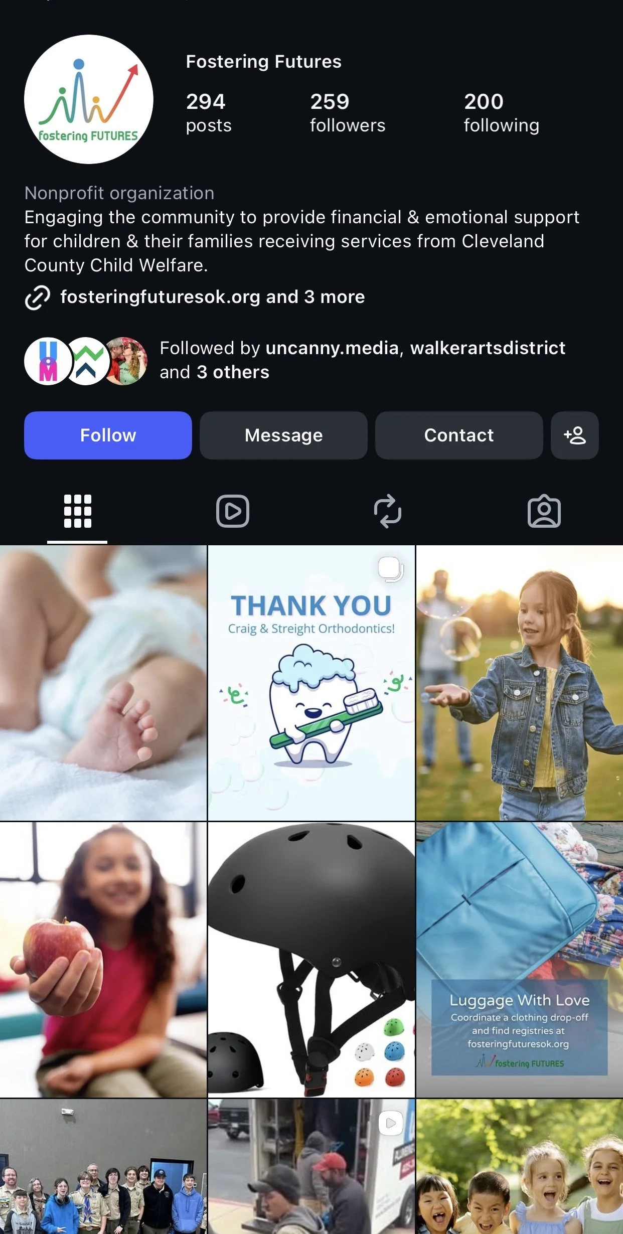 Fostering Futures Instagram Profile
