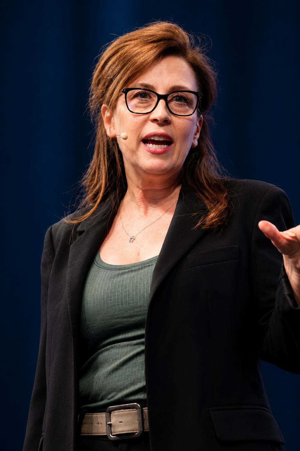 Janet Miller speaking at a real estate coaching event.