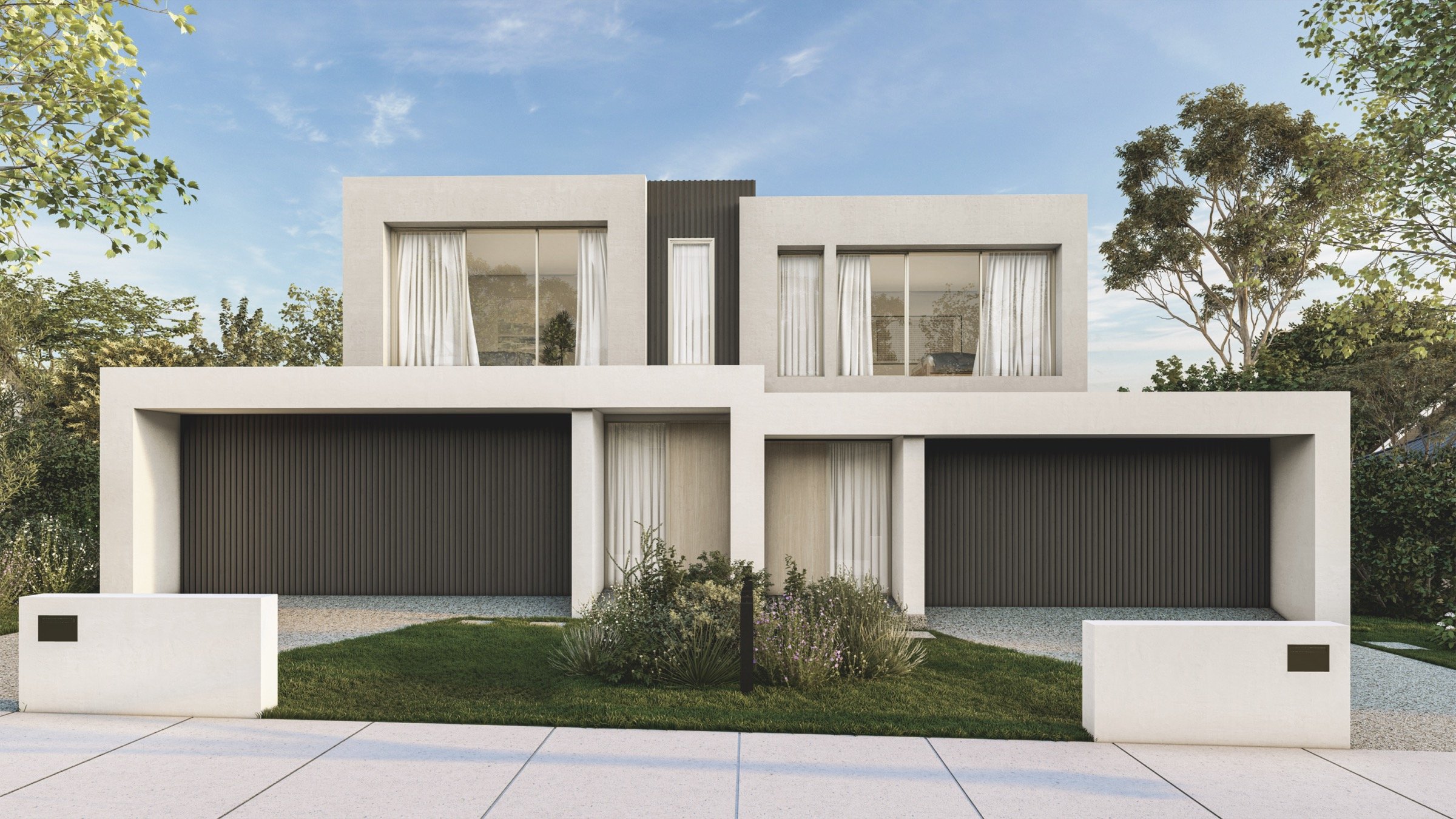 Architectural visualisation of the two Gardiner Street residences in Berwick