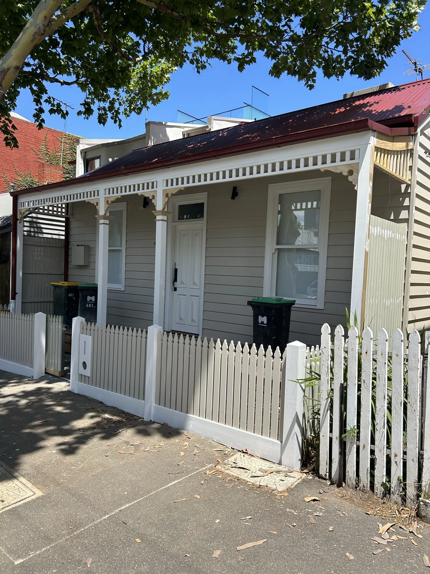 Restored heritage façade, Abbotsford Street, North Melbourne