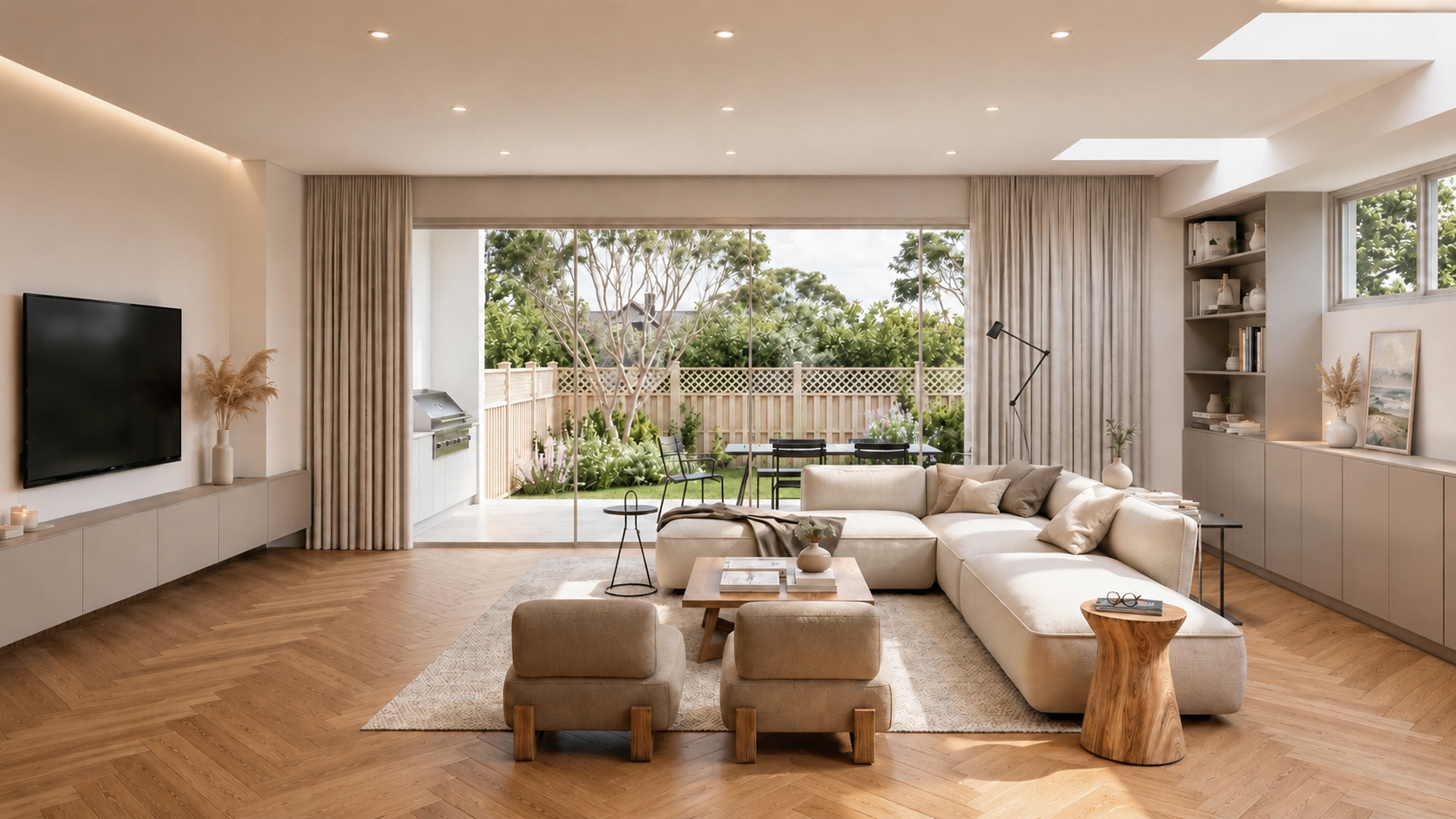 Architectural visualisation of the proposed Gardiner Street living area