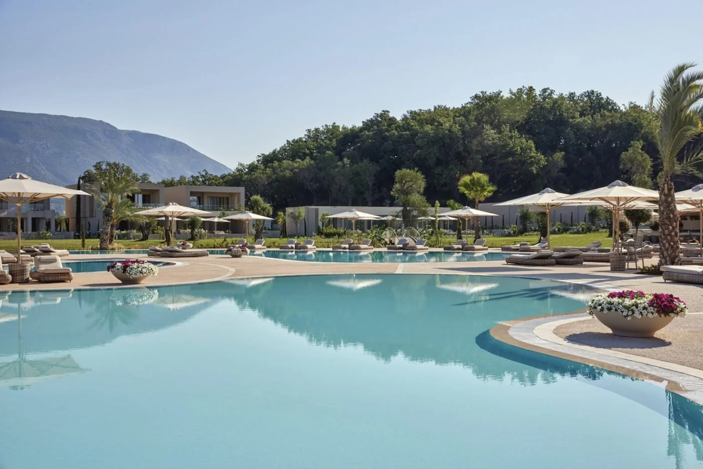 One of the ten heated pools
