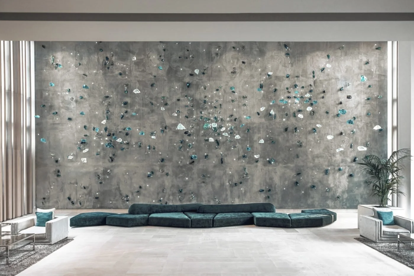 The art wall in the lobby