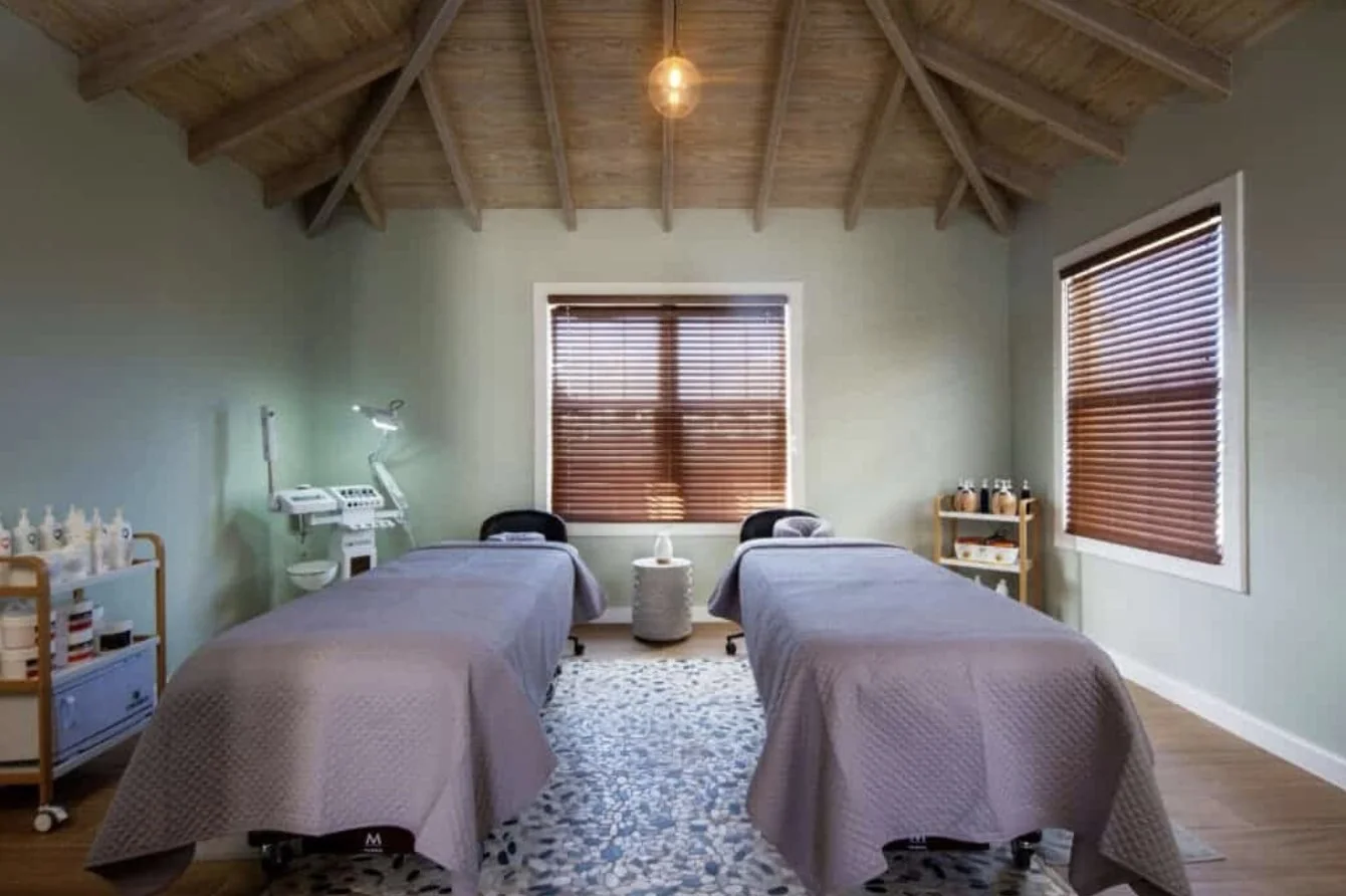 A couples treatment room at the spa