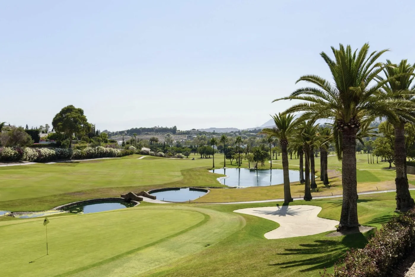 A palm-lined golf course on the Costa del Sol