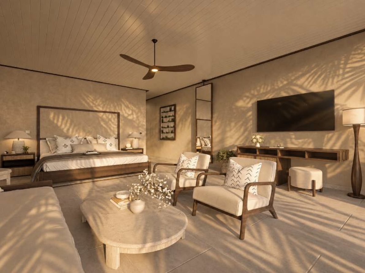 An artist's impression of a Signature Beach Terrace Suite