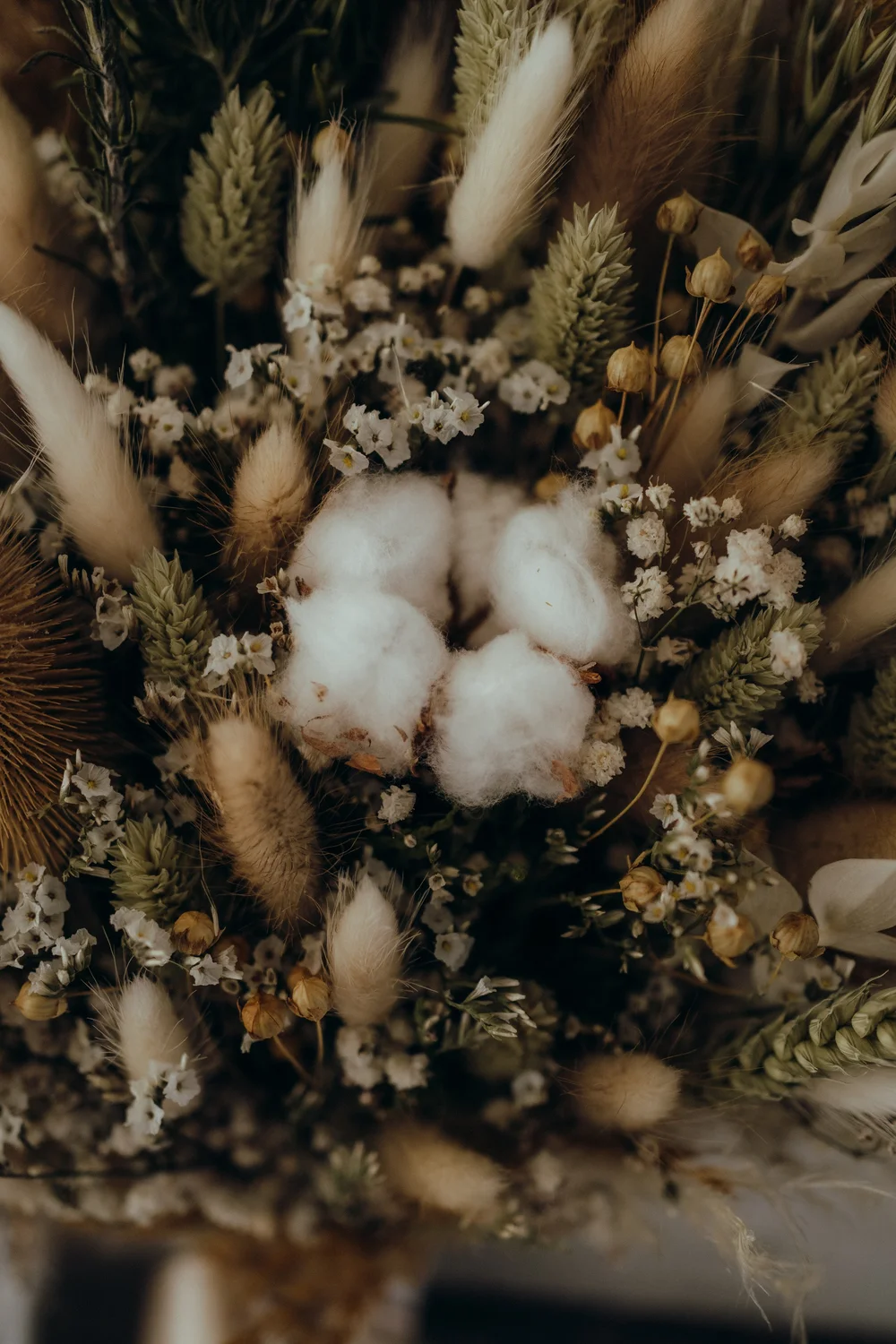 Dried flower bouquet close-up