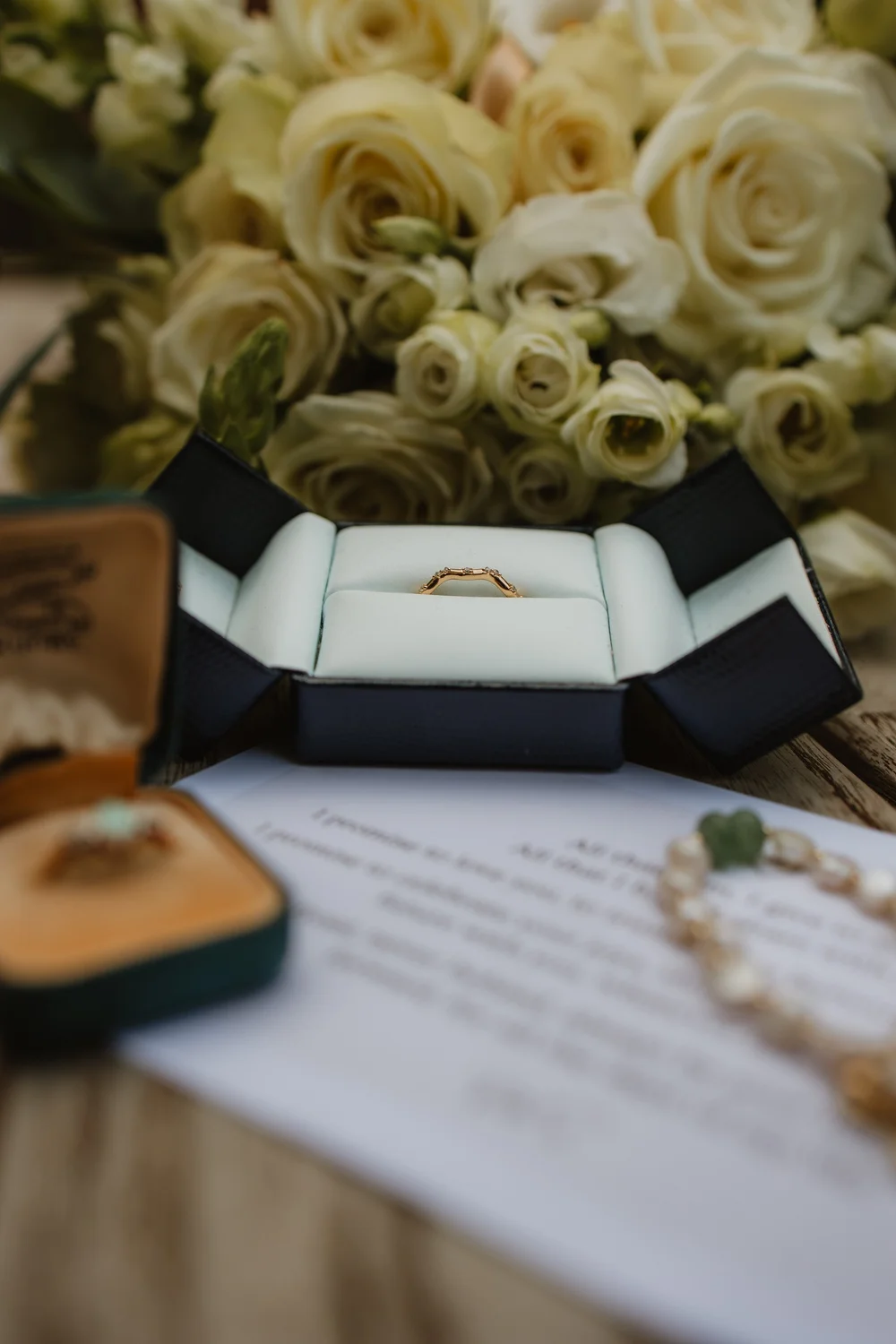 Ring box, roses and order of the day