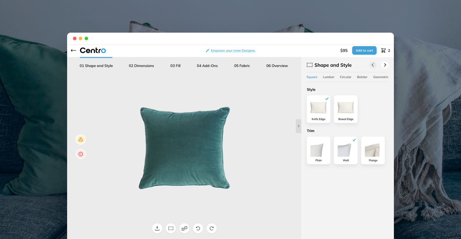 3D pillow configurator