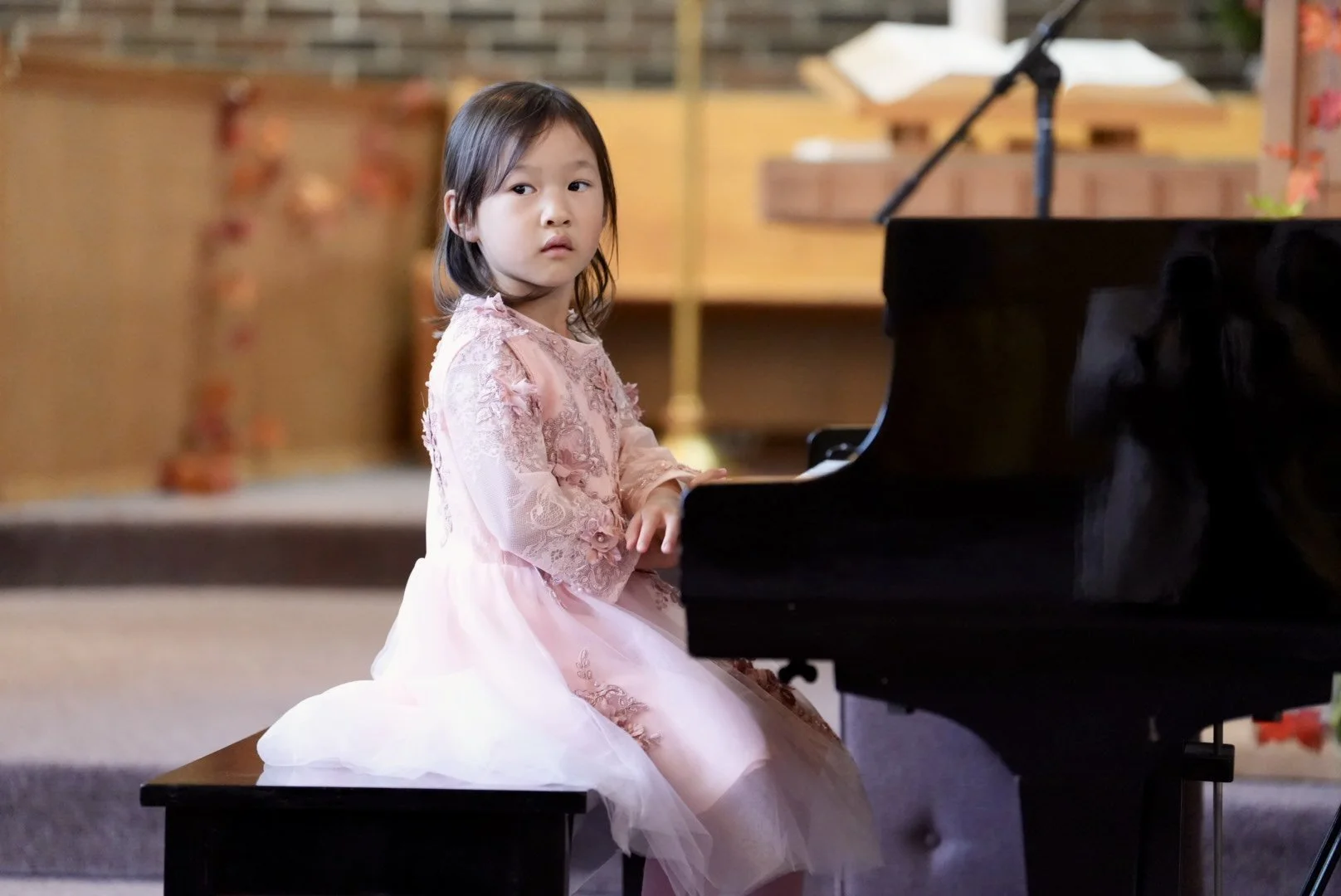 Student playing piano